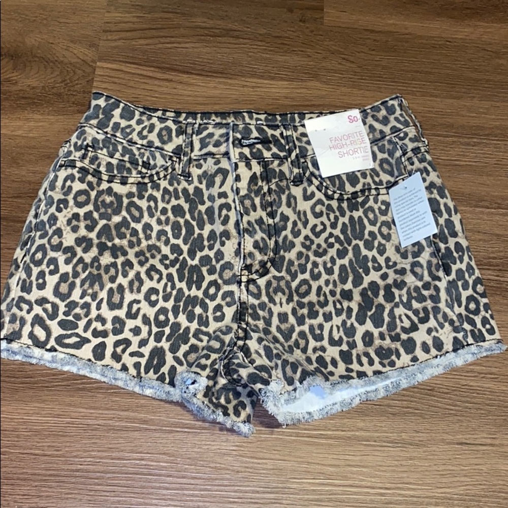 Cheetah Print Jean Shorts